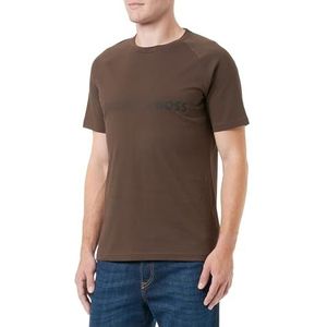 BOSS Rn Slim Fit T-shirt voor heren, Donkerbruin 205