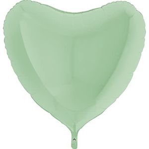 Hartballon, hartvorm, folie, Mylar-folie, 91 cm, 36 inch, mat groen