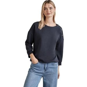 Street One A321943 T-shirt in zijdeachtige look voor dames, Nachtblauw
