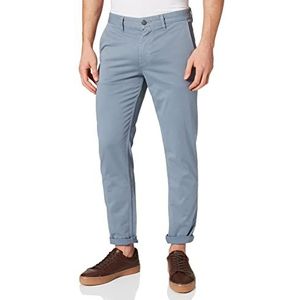 BOSS D Tapered-Fit Chinobroek voor heren, van elastisch katoen-satijn, Open Blue463