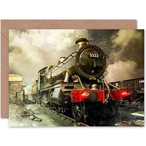 Wee Blue Coo Steam Trein Color Foto BirtHDAY GIFT WIT GREETINGS CARD