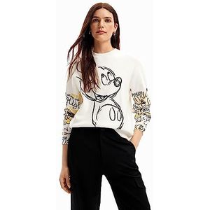 Desigual Trui Mickey Sweater voor dames, Wit