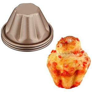 Tefal Creabake J3089304 Bakvorm, 3 stuks, antiaanbaklaag, gemakkelijk uit te halen, afneembaar en stapelbaar, eenvoudige opslag, bakvorm, Creabake J3089304, goudkleurig