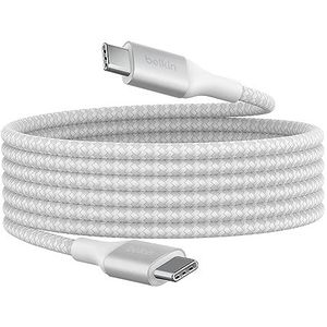 Belkin BoostCharge USB-C naar USB-C kabel, snel opladen met 240 W Power Delivery-technologie, USB-IF gecertificeerd, voor iPhone 15, MacBook Pro, Chromebook, Samsung Galaxy, iPad enz., 2 m, wit