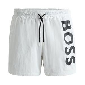 BOSS Octopus Zwemshorts voor heren van functionele stof met logoprint, Wit 100