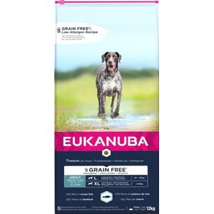 EUKANUBA Zonder granen, volwassenen, grote rassen, rijk aan vissen, 12 kg