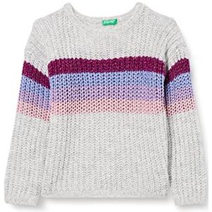 United Colors of Benetton sweater voor meisjes, grijs gestreept 912, 170, grijs gestreept kleurrijk 912