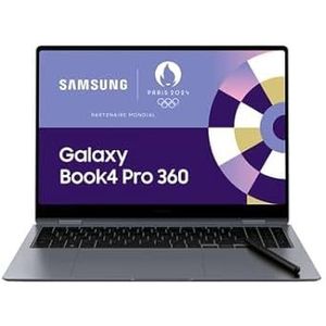 Samsung Galaxy Book4 Pro 360 Laptop 16 inch, Intel Evo Edition - Intel Core Ultra 7, 155H 16 GB RAM 512 GB SSD Intel ARC Graphics, antracietgrijs, toetsenbord AZERTY FR