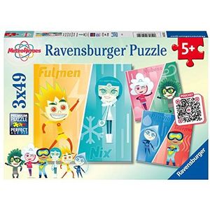 Ravensburger MeteoHeroes puzzel, 3 x 49 stukjes puzzel, kinderpuzzel