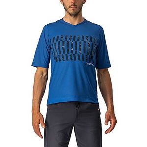 castelli Sweat-shirt Trail Tech pour homme, Bleu cobalt/bleu savile-argent, L