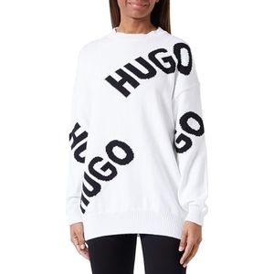 HUGO Blanc Sweat-Shirt tricoté Femme, Blanc., S