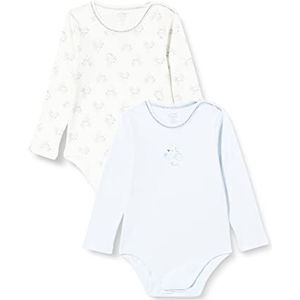 Chicco Body met open schouders en lange mouwen, 2 stuks (598) body jersey, lichtblauw, 6 maanden (2 stuks) baby jongens, Blauw