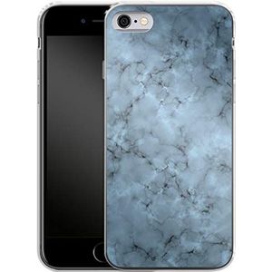 caseable Beschermhoes voor Apple iPhone 6, siliconen, absorberend, schokbestendig, krasbestendig, kleurrijk design, blauw marmer marmer