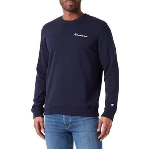 Champion Legacy Icons-Heavy Spring Terry Small Script Logo Crewneck Sweatshirt voor heren, Navy Blauw