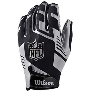 Wilson NFL Stretch FIT RECEIVERS Glove American voetbalhandschoenen, uniseks, volwassenen, zilver, eenheidsmaat