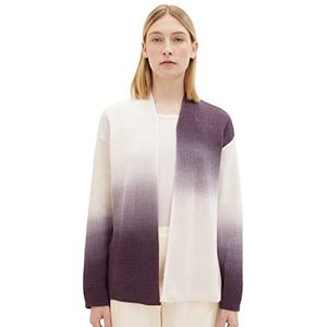 TOM TAILOR 1038695 gebreid damesvest, 33799 - Grijs Offwhite Sprayed Design