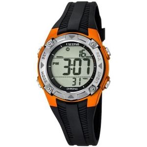 Calypso K5685/7 Digitaal horloge, uniseks, met lcd-wijzerplaat en kunststof armband, zwart, LCD/zwart, TFV8, zwart, TFV8, zwart., TFV8