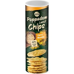 BONASIA Poppadom Curry-chips Masala – kruidenlinzen 62% glutenvrij linzenmeel (1 x 70 g)