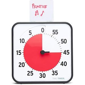 Time Timer Originele medium, 19 x 19 cm, magnetische visuele timer van 60 minuten, countdown naar klaslokaal of vergadering voor kinderen en volwassenen (zwart) TT08B-W