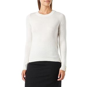 VERO MODA Vmsilky Ls O-Neck Trui Boo Sweater Dames, Berken/detail: met gouden knopen