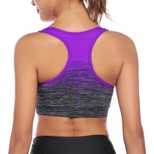 Sykooria Sportbeha voor dames, medium ondersteuning, zonder beugel, racerback, uitneembare vulling, voor yoga, gym, hardlopen