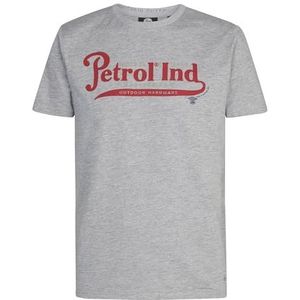 Petrol Industries Ss Classic Print T-shirt voor heren, Lichtgrijs gemengd