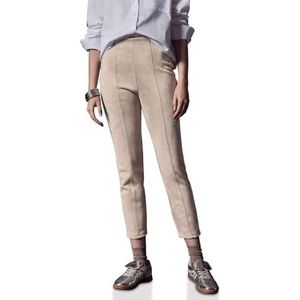 Street One Studio Pantalon aspect velours, Beige sable lisse, 36W / 28L