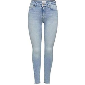 ONLY dames Jeans Onlblush Mid Sk Ank Raw Jns Rea306 Noos, blauw (light blue denim), L / 32L