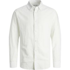 Jack & Jones Linen casual overhemd voor heren (plussize), Wit.