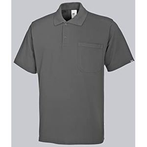 BP 1612-181-53-S Unisex poloshirt 1/2 mouw polokraag button down 70 cm stofmix 220 g/m² donkergrijs maat S