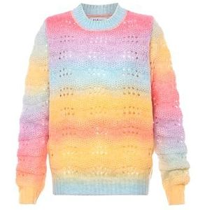 Sidona Pull à col rond en nylon avec découpe contrastée pour femme Taille XS/S, Arc-en-ciel, XS