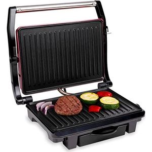 alpina Optigrill Contactgrill, 230 V/1000 W, sandwichmaker panini, multifunctioneel, voor groenten, brood en vlees, tafelgrill met antiaanbaklaag, lekbak