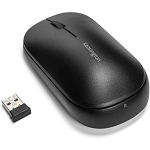 Kensington draadloze muis - SureTrack Dual draadloze muis met beide handen - slanke muis voor laptop, kantoor of thuis, werkt met Chrome, Mac, Windows en Android - Zwart (K75298WW)