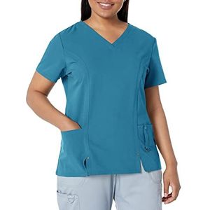 Dickies Women's Scrubs Xtreme Stretch V-Neck Shirt, Teal, XX-Small