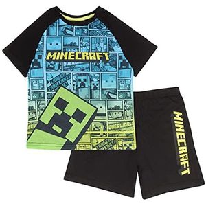Popgear Minecraft Creeper Comic Boys Shorts Pyjamaset, meerkleurig, pyjamaset voor meisjes, Meerkleurig