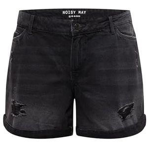 Noisy may Nmsmiley Nw Dest Vi061bl B Curve Jeansshort voor dames, Zwarte jeans