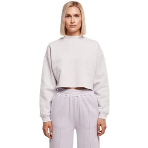 Urban Classics Cropped Sweatshirt voor dames, opstaande kraag, ronde hals, korte mouwen, verkrijgbaar in verschillende kleuren, maten XS-5XL, zacht lila