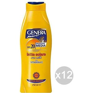 Genera 12 stuks zonnemelk vitamine E SPF 20 ml 250 bruining voor zee en zomer, meerkleurig, uniek