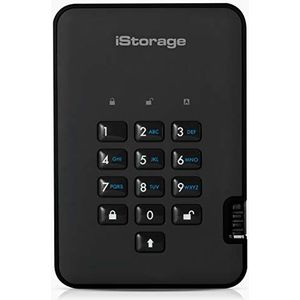 iStorage DiskAshur2 HDD 1TB | Secure Portable Hard Drive | Password Protected | Stof/Waterbestendig | Hardware-encryptie