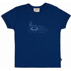 loud + proud Derby Rib Unisex T-shirt met opdruk, GOTS gecertificeerd, ultramarijnblauw, 122-128, Outremer Blauw