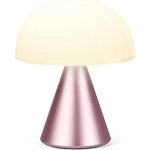 Lexon MINA M Draadloze oplaadbare led-paddenstoellamp, tafellamp met 9 lichtkleuren en dimmer, tot 24 uur looptijd, roze