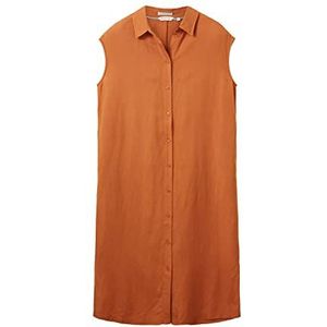 TOM TAILOR 1036664 Mouwloze linnen blouse jurk voor dames (1 stuk), 31650 - Terracotta bruin