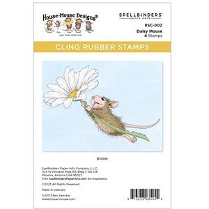 Spellbinders House-Mouse Designs rubberen stempel rood madeliefje