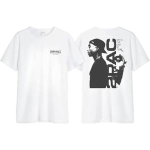 2Pac T-shirt heren, Wit.