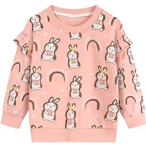 Little Hand Sweatshirt voor meisjes, trainingspak voor meisjes, 2 konijnen