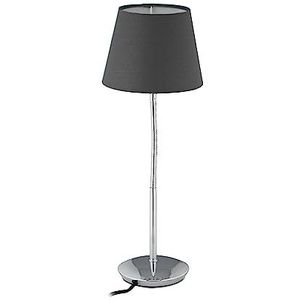 Relaxdays tafellamp - 47 x 17 cm - E14-fitting - flexibel - verchroomde voet - grijs