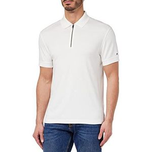 Tommy Hilfiger DC Interlock Poloshirt voor heren, slim fit, ritssluiting, S/S, Wit