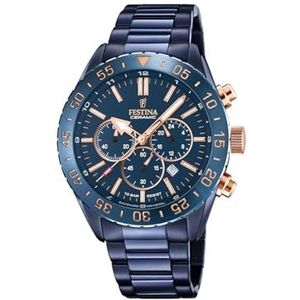 Festina Chrono Heren Blue Watch F20576/1, Blauw, Klassiek, Blauw, Klassiek