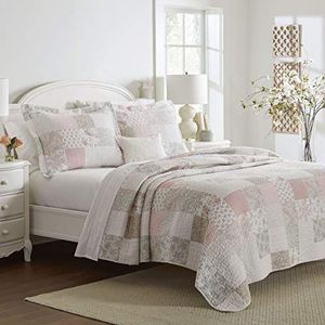 Laura Ashley Beddengoed voor tweepersoonsbed, katoen, roze