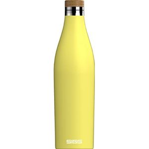 SIGG - Geïsoleerde drinkfles - Meridian Ultra Lemon - Waterdicht en extra fijn - BPA-vrij - Plastic vrij - Roestvrij staal 18/8 - Dubbelwandig - Bamboesluiting - Geel - 0,7L